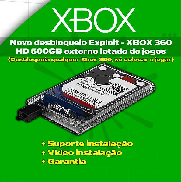 HD EXTERNO COM JOGOS PARA XBOX 360