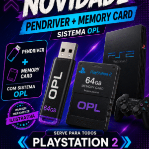 PENDRIVER 64GB COM JOGOS PARA PLAYSTATION 2