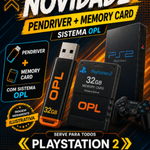 PENDRIVER 32GB COM JOGOS PARA PLAYSTATION 2